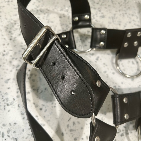 Bondage PU Leather Harness Adjustable XL Fetish Ball Skin Two Designer - Picture 2 of 4